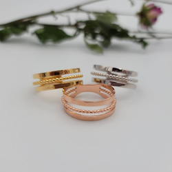 <Creema限定>triple pink　gold ring C-18P 8枚目の画像