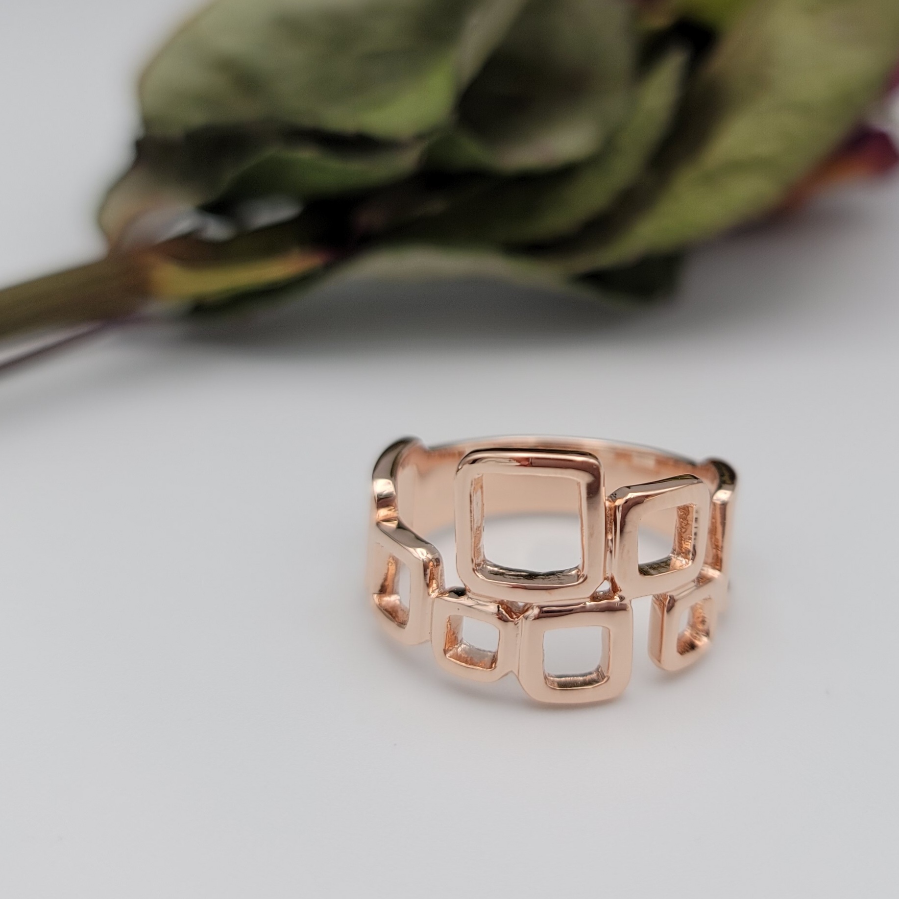 ランダムスクエアpink gold ring C-11P