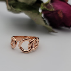 フォークリング／バランスチェーン pink gold ring C-30P 4枚目の画像