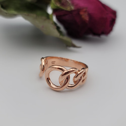 フォークリング／バランスチェーン pink gold ring C-30P 6枚目の画像