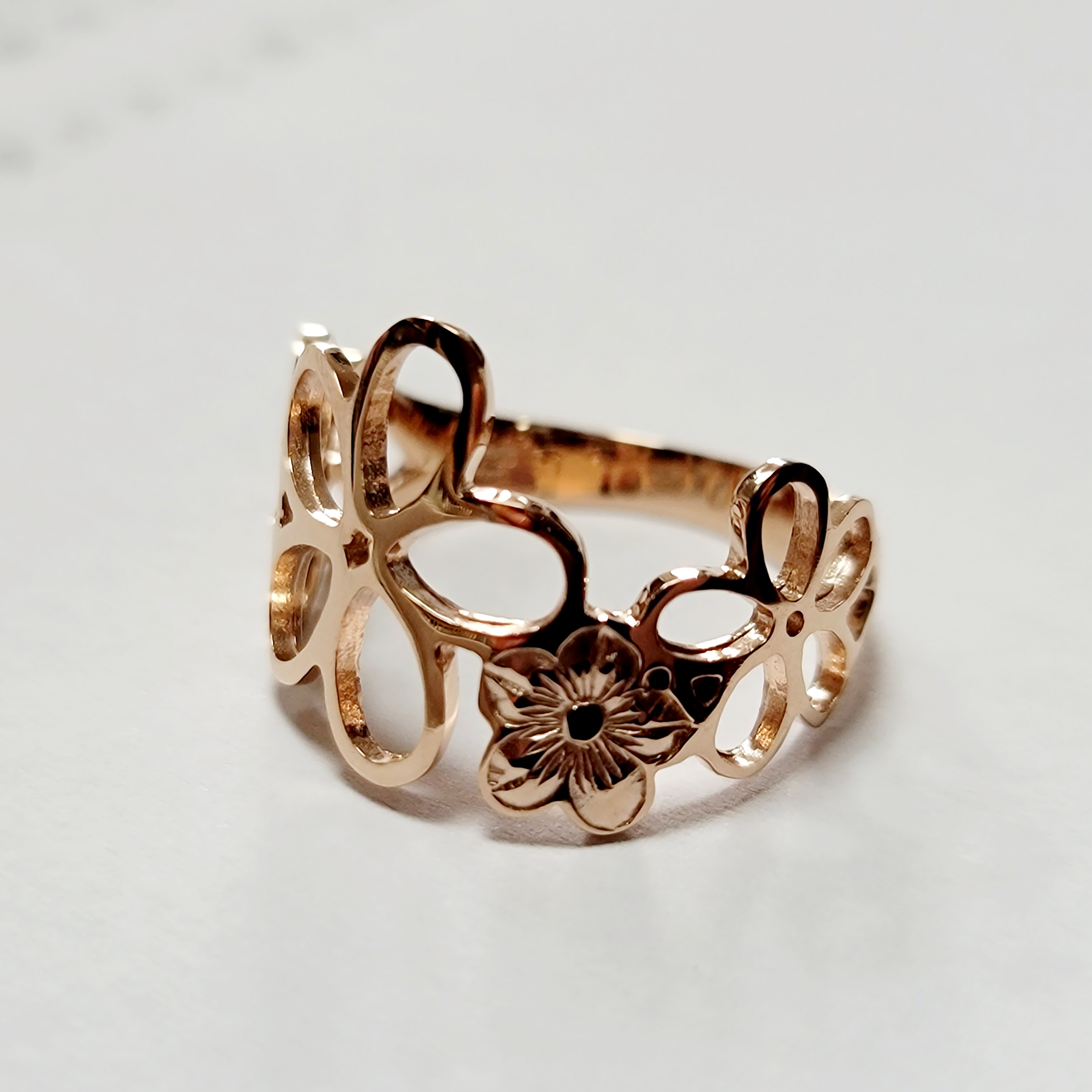 ハワイアンお花モチーフ Pink Gold Ring