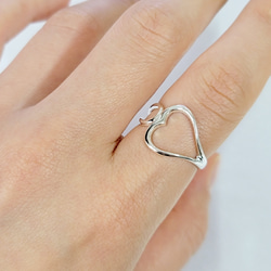 ユニーク＊ハートsilver Ring＜送料無料＞ 1枚目の画像