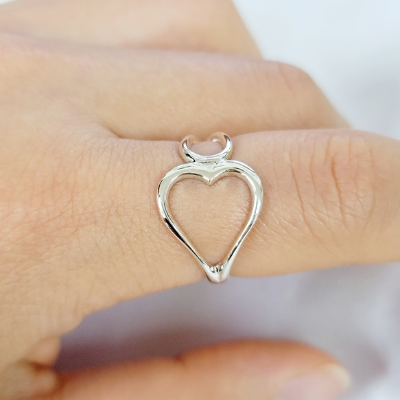 ユニーク＊ハートsilver Ring＜送料無料＞ 8枚目の画像