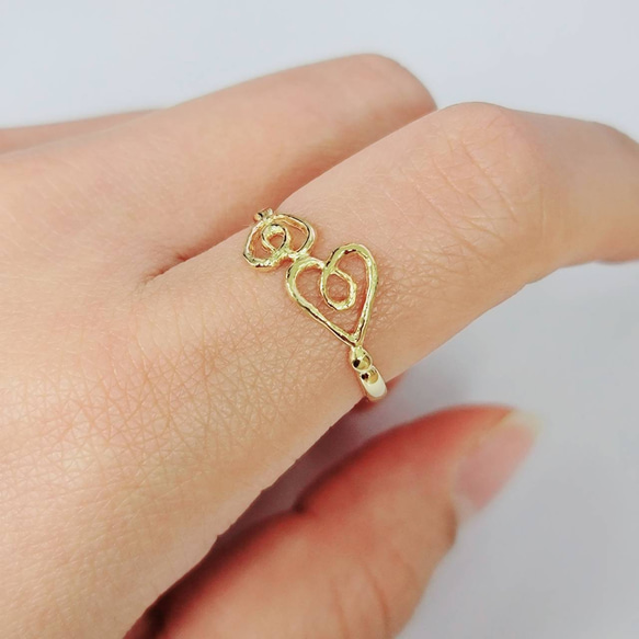 ♡ハート♡モチーフ gold Ring 指輪・リング choice 通販