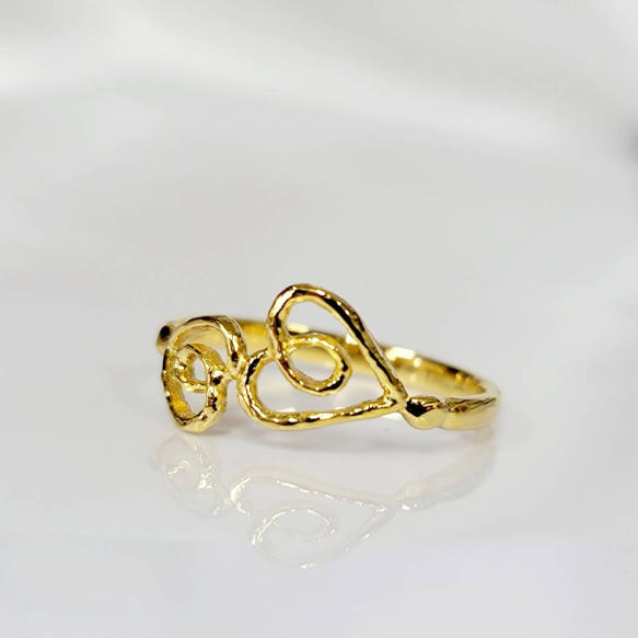 ♡ハート♡モチーフ gold Ring＜送料無料＞ 6枚目の画像