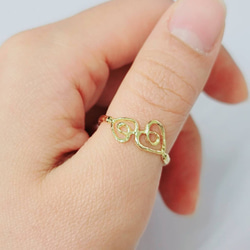 ♡ハート♡モチーフ gold Ring＜送料無料＞ 3枚目の画像