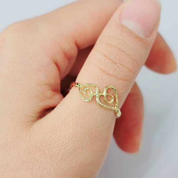 ♡ハート♡モチーフ gold Ring＜送料無料＞ 3枚目の画像