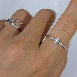 ◇スクエアシェイプ◇キュービックsilver Ring＜送料無料＞ 10枚目の画像