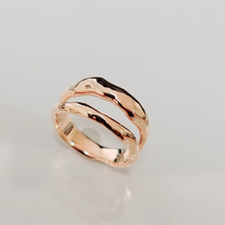 でこぼこ　2連　 Pink Gold Ring 4枚目の画像