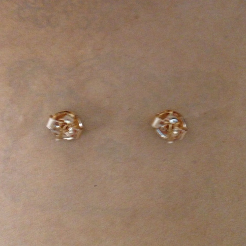 ゴールドの透かしパーツのピアス ピアス（フック・チェーン