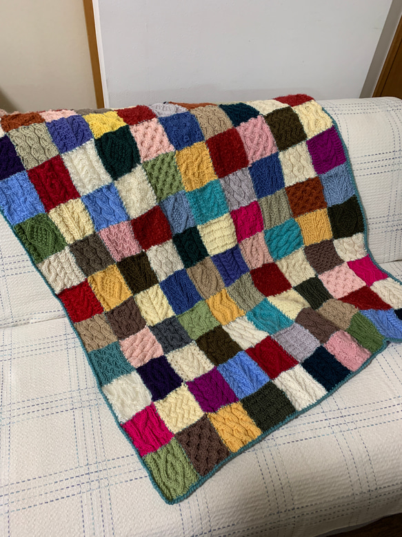 アランモチーフブランケット 