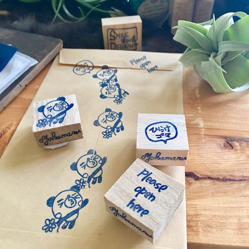 yukamaru*消しゴムはんこ♪うにゅにゅパンダシリーズ③点set はんこ 