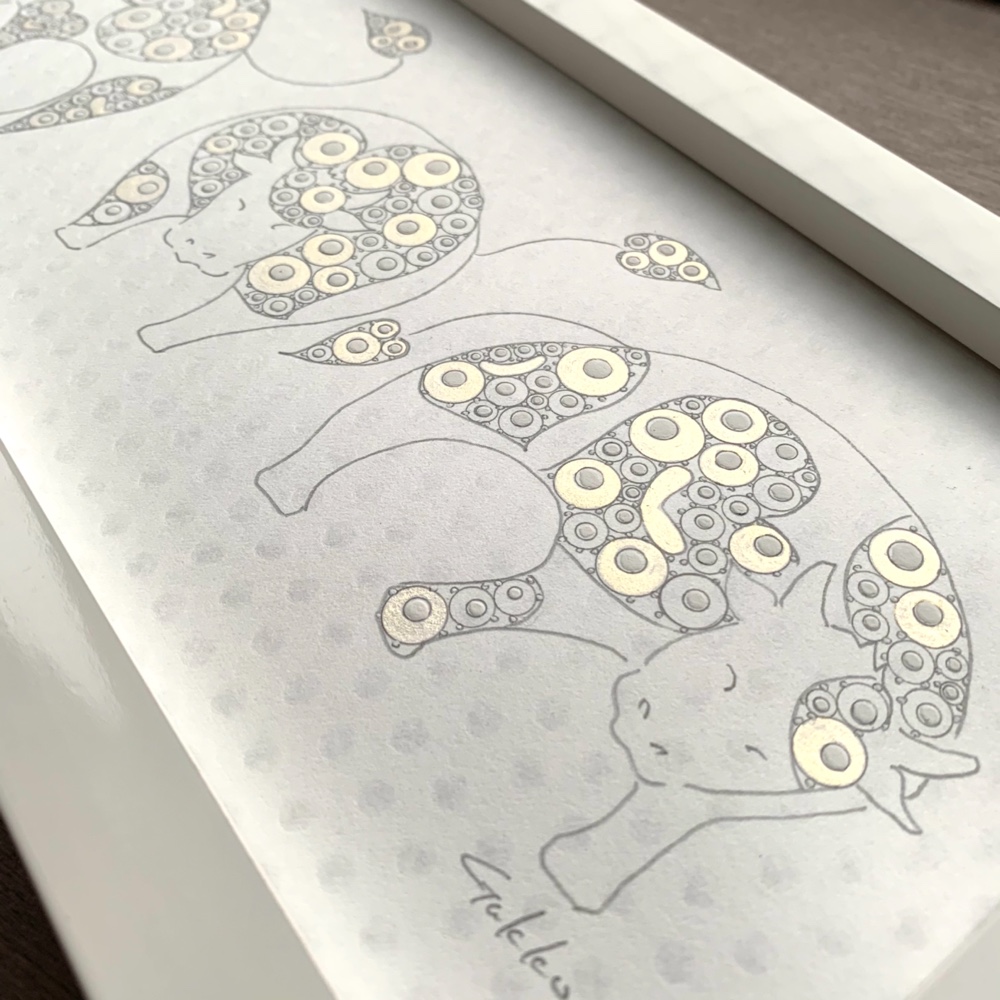 額装　原画　手描き【うし】　送料無料