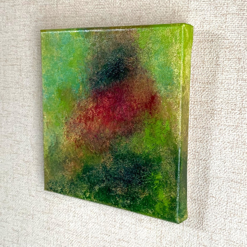 抽象画「No.013」アクリル画 S0号 春 草原 インテリア 絵画