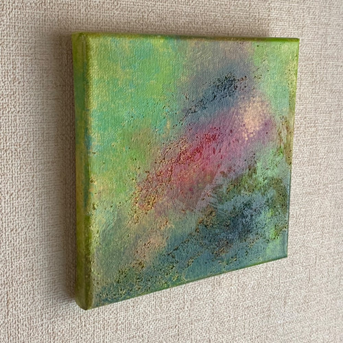 抽象画「No.013」アクリル画 S0号 春 草原 インテリア 絵画