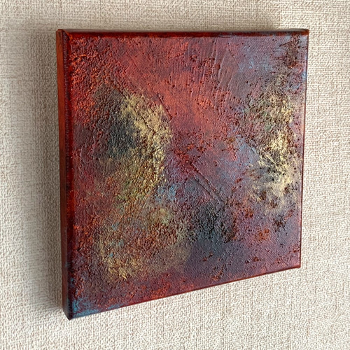 抽象画「No.017」アクリル画 S0号 秋 山道 自然 インテリア 絵画