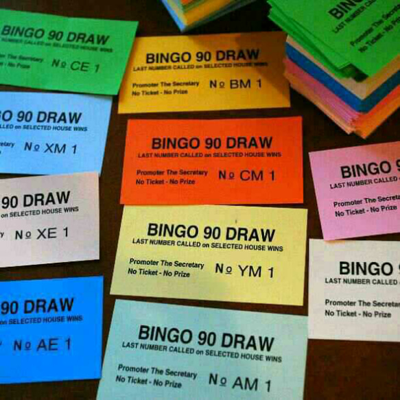 BINGO チケット カードタイプ  100枚(10色✕10枚) 1枚目の画像