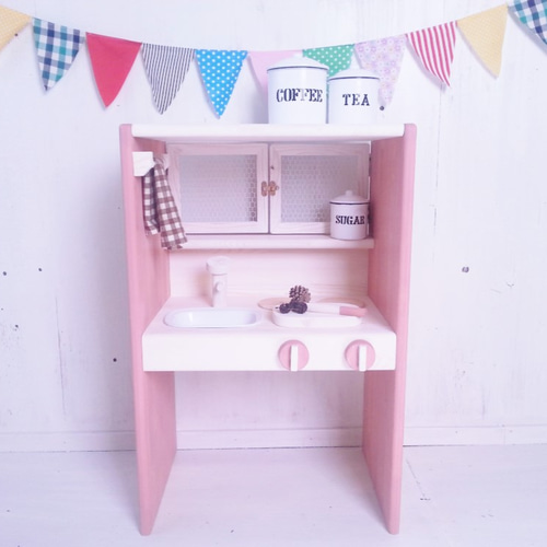 キッズ用ピンク色キッチン Amazon.com: Lil' Jumbl Kids Wooden Pink Color Kitchen Set