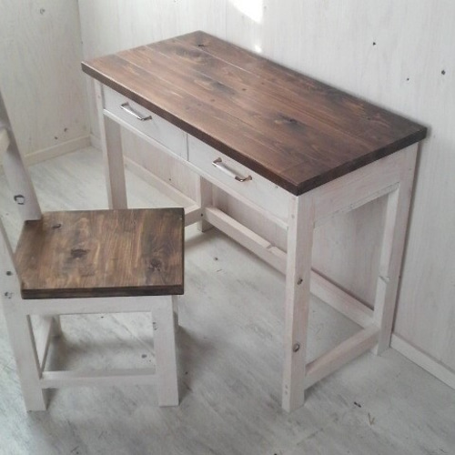 無垢ヒノキで造る家具 アンティーク風 背もたれ付チェア 椅子 イス