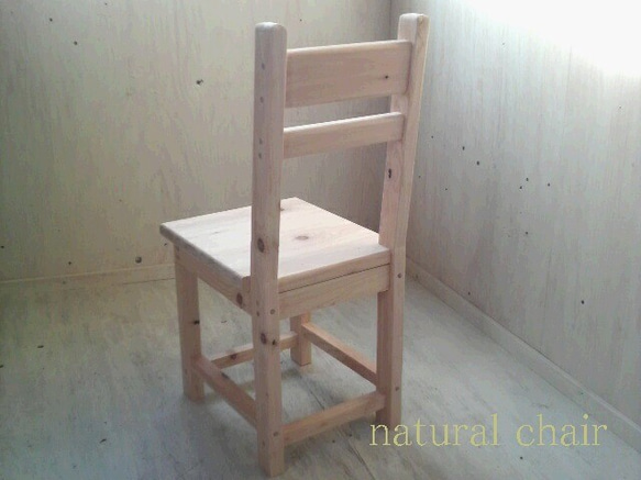 無垢ヒノキで造る家具　アンティーク風　背もたれ付チェア　椅子　イス　オーダー可　自然塗料　ナチュラル家具　店舗什器　　　 4枚目の画像