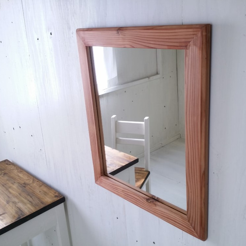 無垢材で造る家具 アンティーク風 ナチュラル 鏡 ミラー 壁掛け 無垢材で造る家具 アンティーク風 ナチュラル 鏡 ミラー 壁掛け