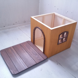 かわいいペットハウス　犬小屋　キャットハウス　猫ハウス　室内　小型犬　屋内　自然塗料　オーダー可　インテリア　　　 3枚目の画像