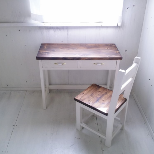 無垢ヒノキで造る家具 学習机 作業台 ミシン台 パソコンデスク 【type1