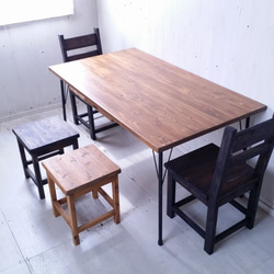無垢ヒノキで造る家具　アンティーク風　シンプル角スツール　椅子　飾り台　イス　オーダー可　店舗什器　シンプルインテリア 7枚目の画像