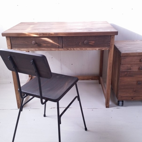 アンティーク風 無垢ヒノキ家具 学習机 セット 作業デスク アンティーク風 無垢ヒノキ家具 学習机 セット 作業デスク