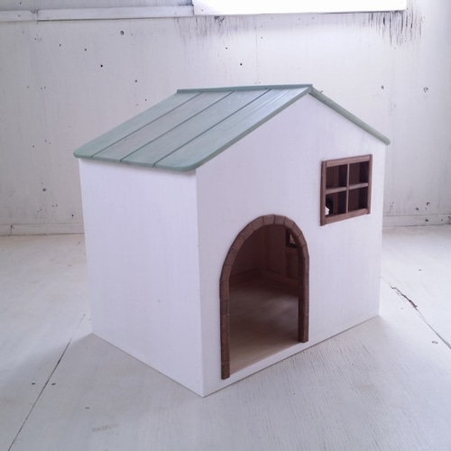 犬小屋　キャットハウス　ハンドメイド 室内用 犬小屋 ドッグハウス キャットハウス 猫小屋にも 水色