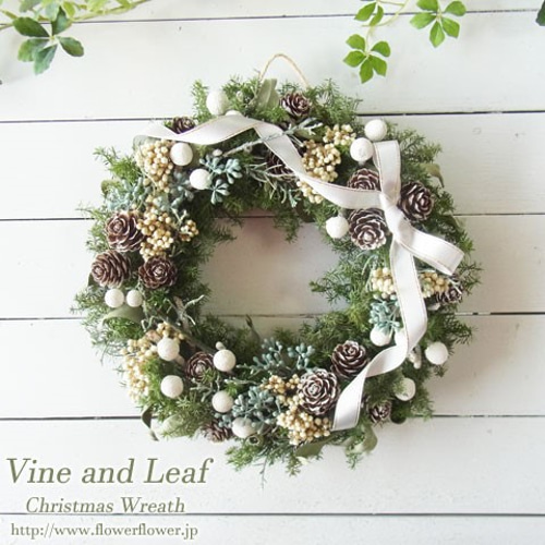 白い実のホワイトクリスマスリース ~☆Happy Christmas 2017☆~[W