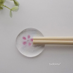 再販　２つセット　桜の木と桜　ガラス　箸置き　箸　はしおき　レスト　春　 3枚目の画像