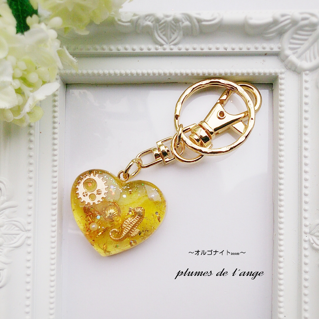 オレンジハート♥️ギフトBOX♥️オルゴナイト 守ら 