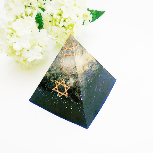 【受注製作】六芒星☆ユニコーン☆オルゴナイト☆ピラミッド 2枚目の画像