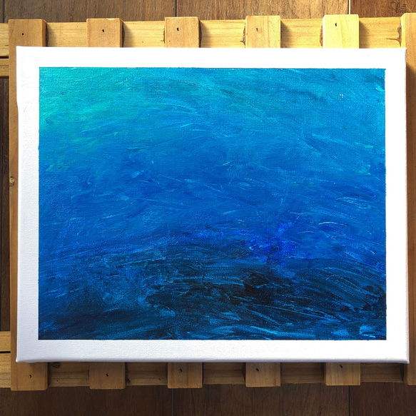 【零004】絵画 インテリア 青 宇宙 海 抽象画 1枚目の画像
