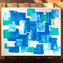 【零019】絵画 インテリア 青 空 海 抽象画 5枚目の画像