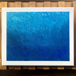 【零029】絵画 インテリア 青 宇宙 海 抽象画 1枚目の画像