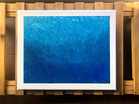 【零029】絵画 インテリア 青 宇宙 海 抽象画 4枚目の画像