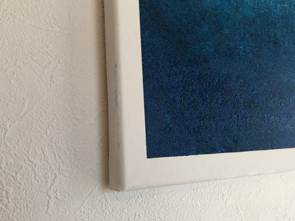 【零029】絵画 インテリア 青 宇宙 海 抽象画 5枚目の画像