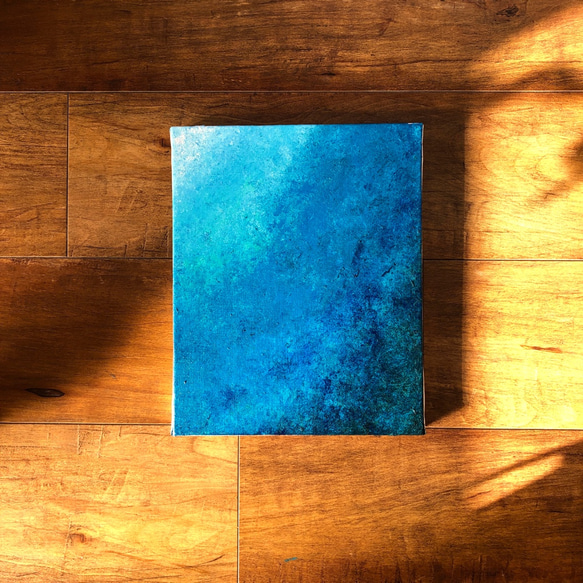 【零037】絵画 インテリア 青 空 海 宇宙 抽象画 4枚目の画像