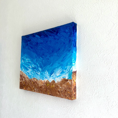 深海にあるもの - 抽象画 18×18㎝ 原画1点のみ テクスチャ 立体