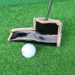 #ゴルフ　ピン型パターヘットカバー（レザークラフト）マグネット開 1枚目の画像