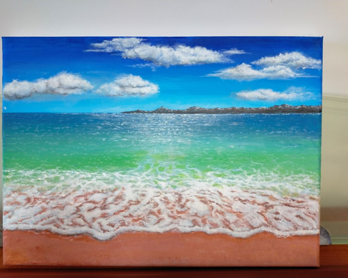 アクリル画 沖縄 原画 アメリカンヴィレッジ 絵画 レジンアート