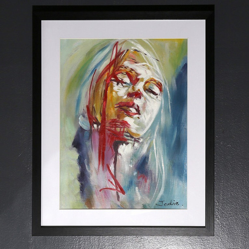 絵 絵画 人物画 個性的 奇抜 インテリアアート カラフル 迫力満点 アクリル絵 人物画/アクリル絵