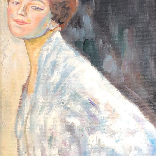 絵画 インテリア 額付( 白 ) 油絵 F6-080212 人物 女性像 絵画インテリア 額付( 青緑＋金色の枠 ) 油絵 F6-050213 人物