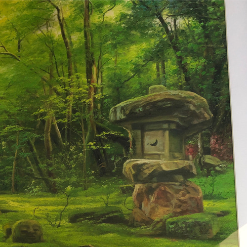 総合福袋 油絵 風景画『三千院』Eathan作 肉筆1点物 ※アクリル板付 N12 絵画