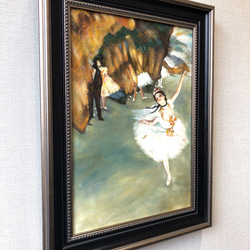 油絵 人物画『踊りの花形・エトワール・舞台の踊り子　エドガー・ドガ*模写』 6-T946 4枚目の画像