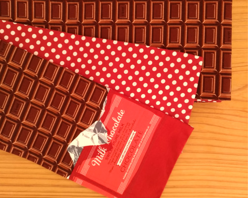 とろけるチョコ柄リバーシブル半幅帯【出品限り】