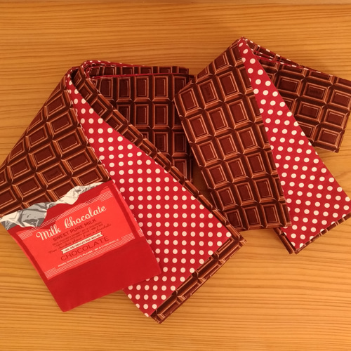 再販☆リバーシブル半幅帯【チョコ×みずたま】 和装小物（帯・半襟