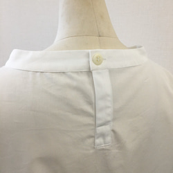 ＊秋・新作＊遠州織物　コットン　オフネックスタンドカラーブラウス・７分袖　＜ホワイト＞ 6枚目の画像